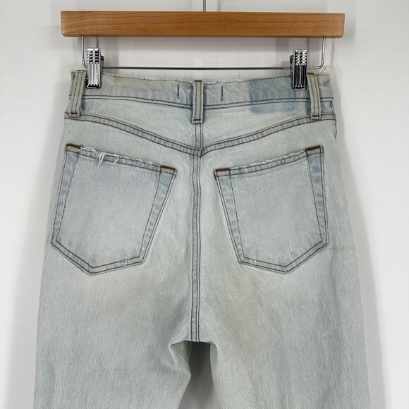 Abercrombie 90s Straight Ultra High‎ Rise Distressed Light Wash 4S - Picture 7 of 13